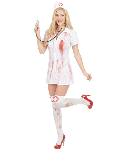 Disfarce enfermeira psicopata mulher Halloween