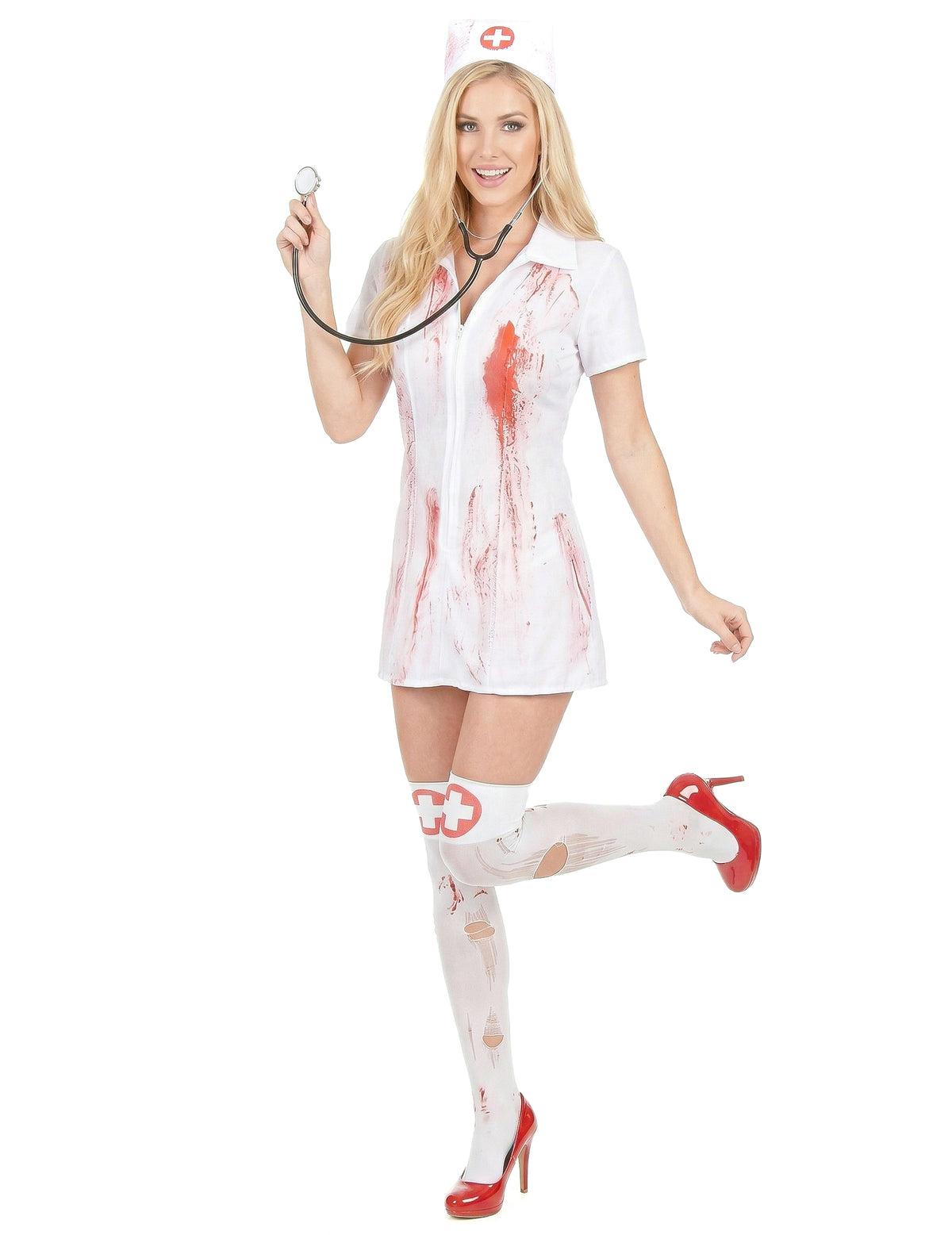 Disfarce enfermeira psicopata mulher Halloween