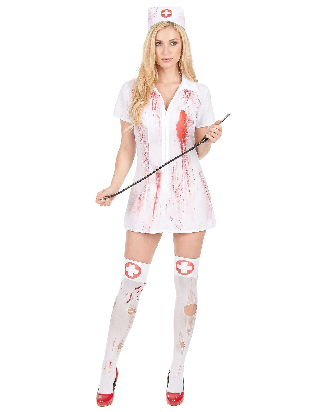 Disfarce enfermeira psicopata mulher Halloween