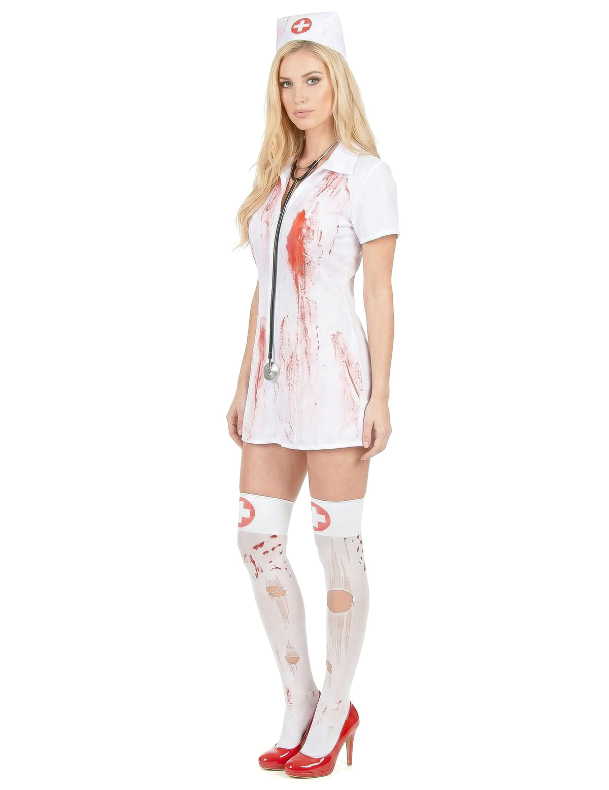 Disfarce enfermeira psicopata mulher Halloween