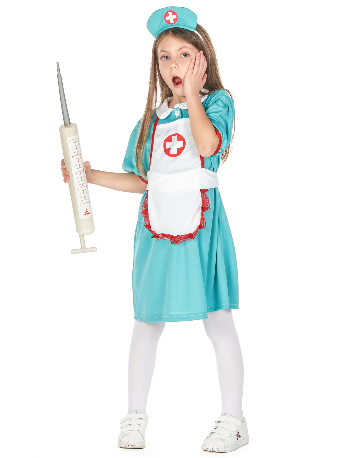 Accessoire seringue géante du déguisement infirmière pour fille vert