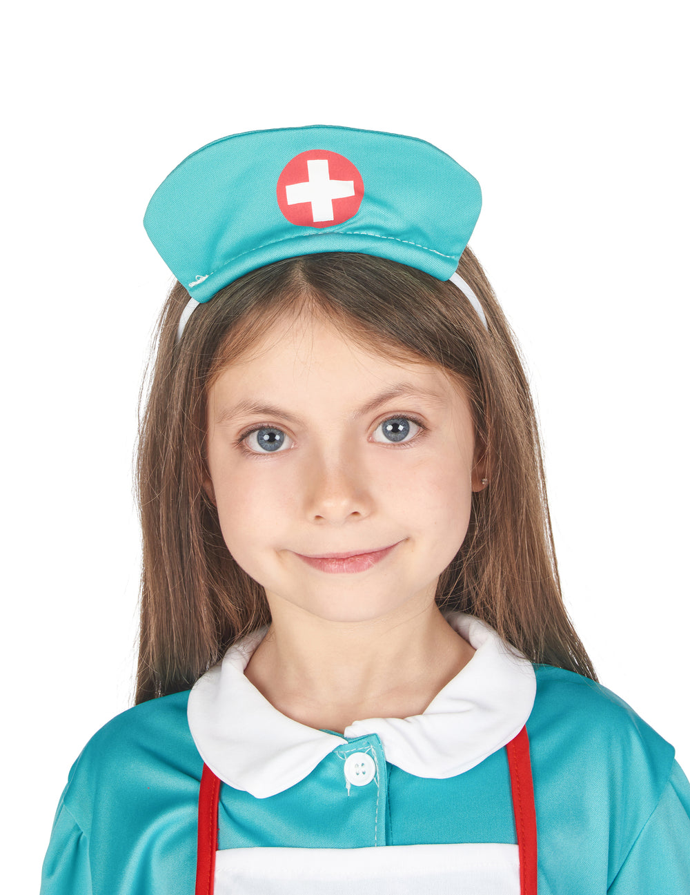 Gros plan sur la coiffe du déguisement d'infirmière pour fille