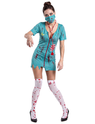 Disfarce enfermeira zombie para mulher
