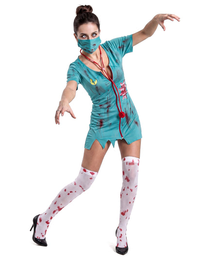 Disfarce enfermeira zombie para mulher