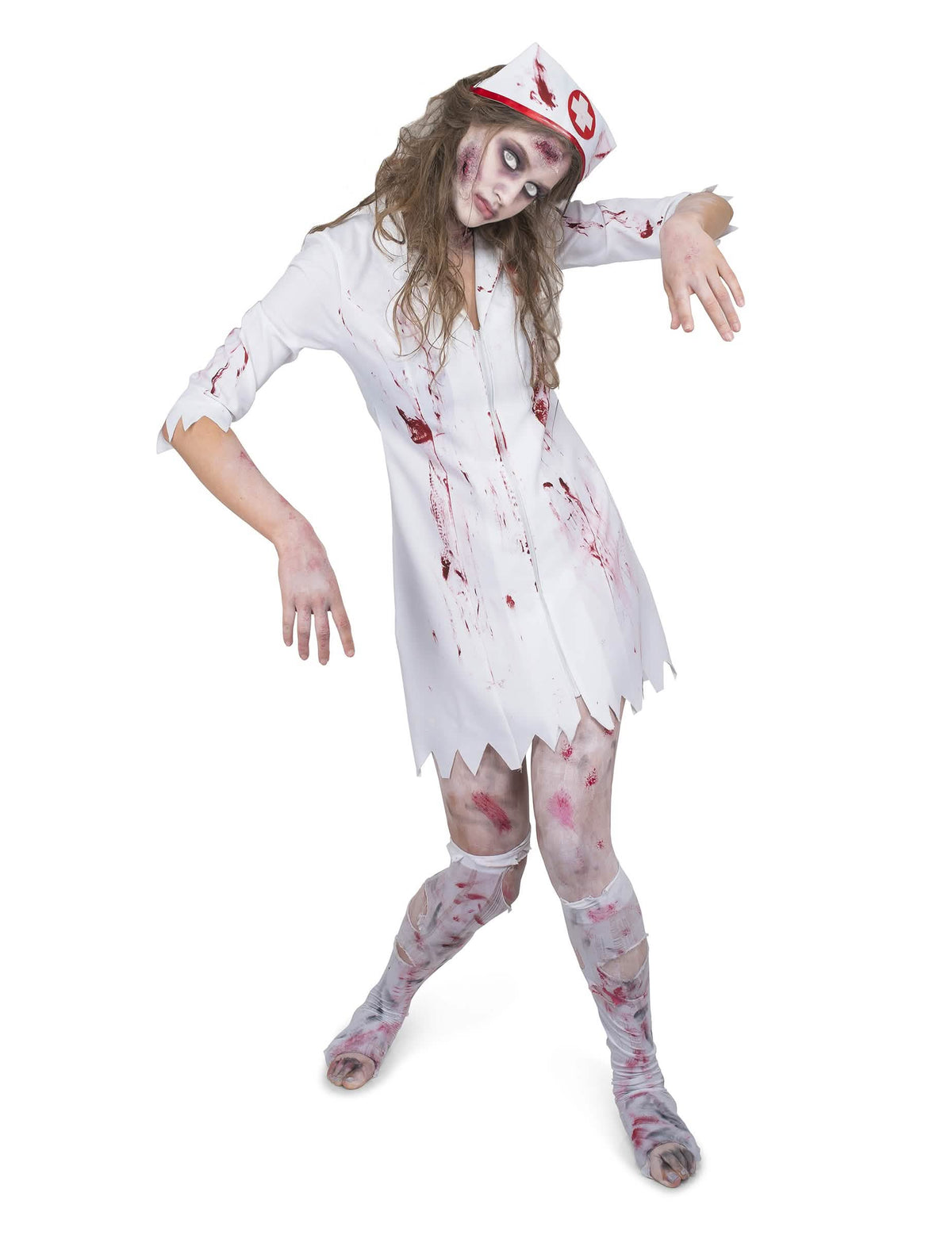 Vue d'ensemble du déguisement infirmière zombifiée