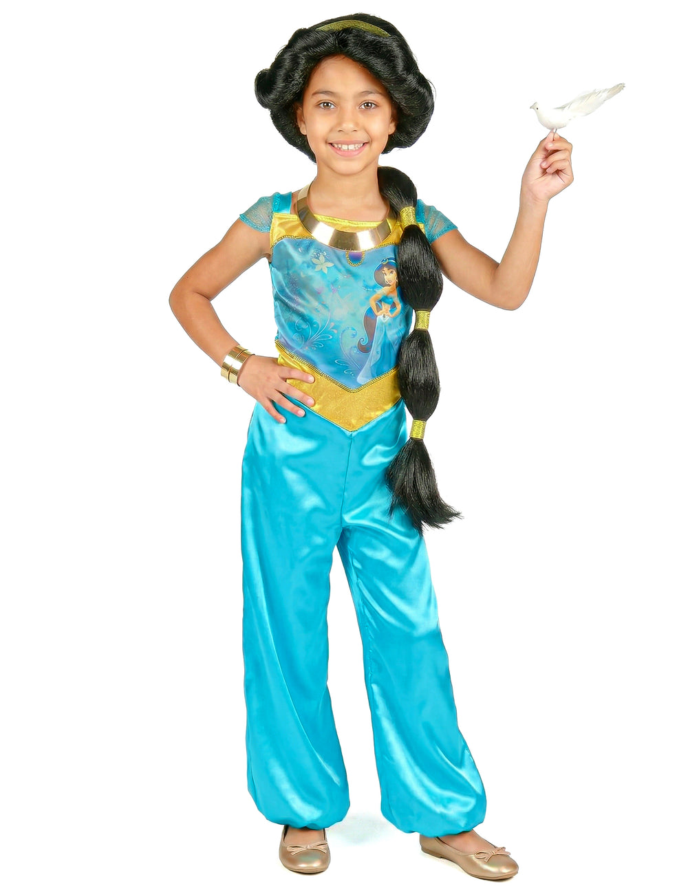 Déguisement de Jasmine™ pour enfant bleu turquoise et doré