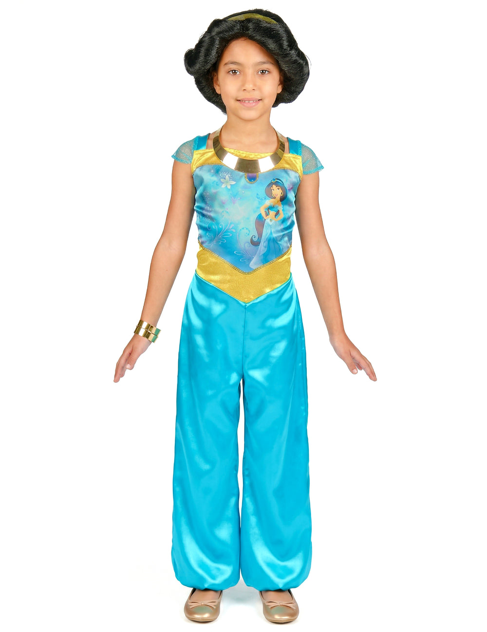 Vue d'ensemble de face du déguisement de Jasmine™ pour enfant
