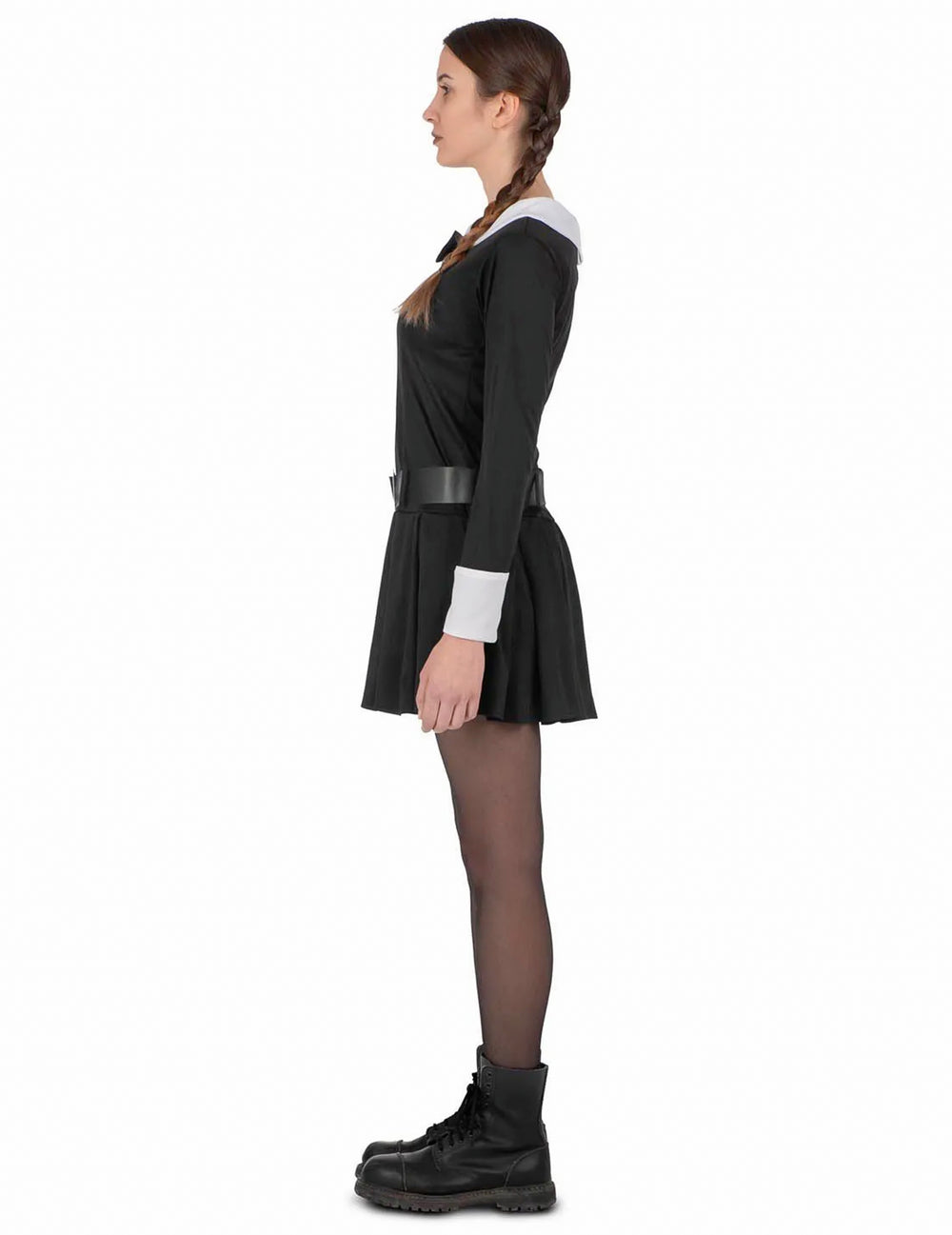 Vue de profil du déguisement jeune fille sinistre pour femme