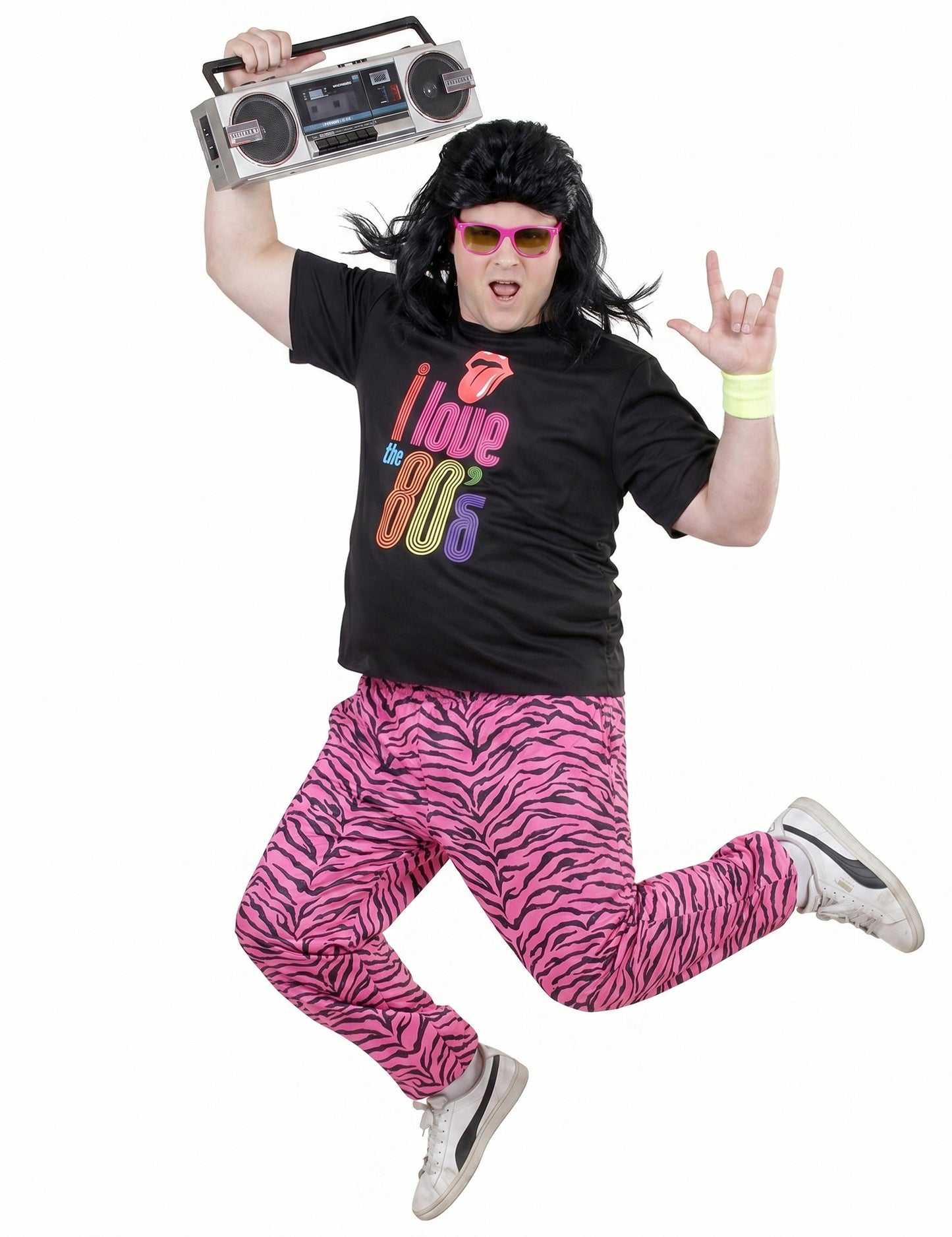 Disfarce de jogging I love 80's tamanho grande para homem