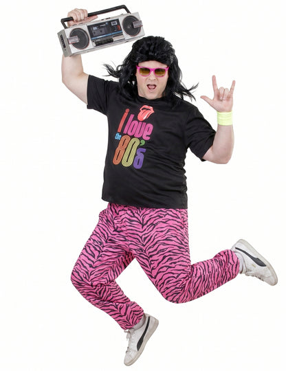 Disfarce de jogging I love 80's tamanho grande para homem