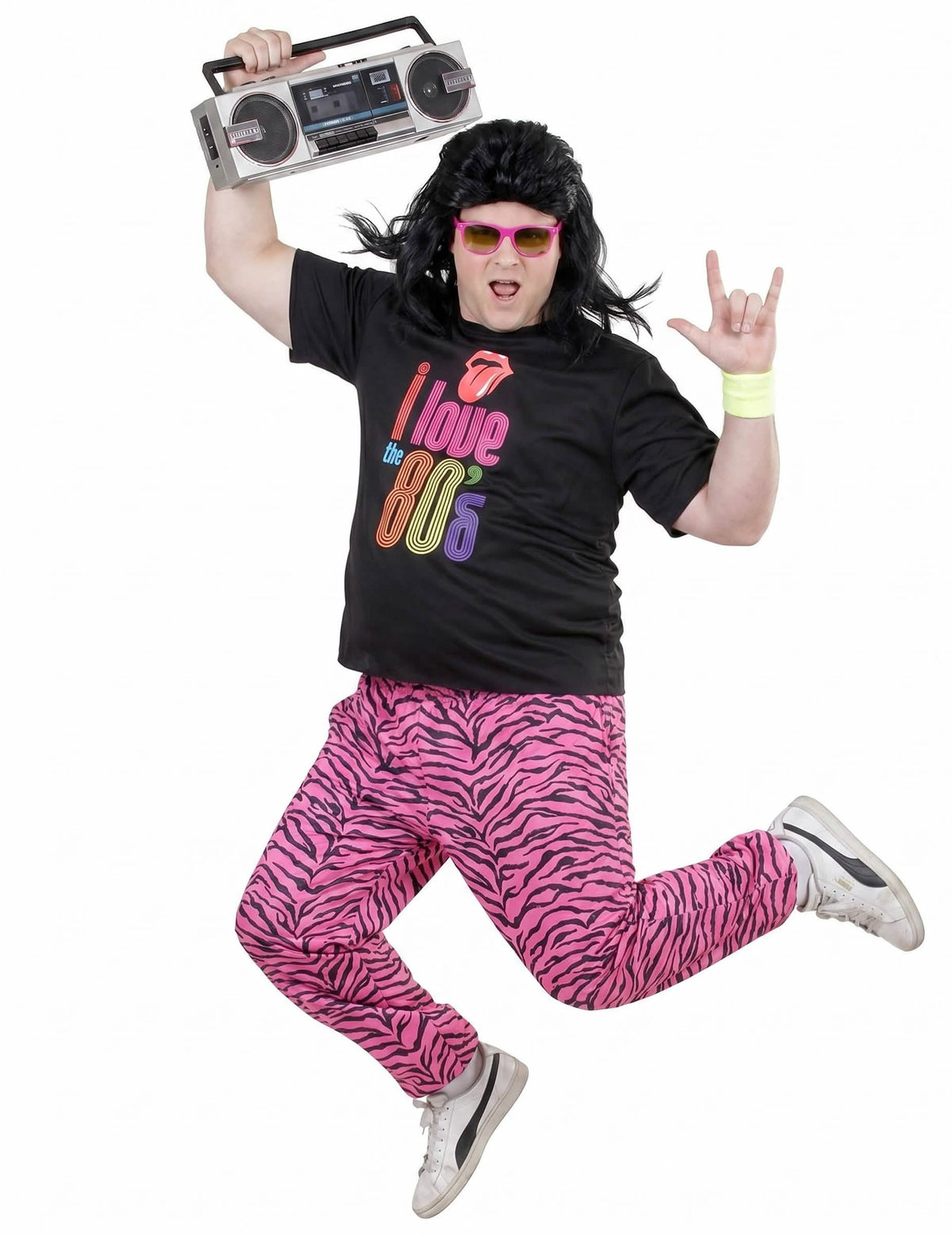 Disfarce de jogging I love 80's tamanho grande para homem