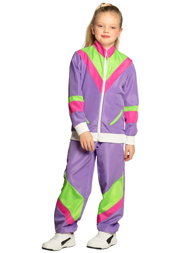 Vue de profil du déguisement jogging rétro pour enfant