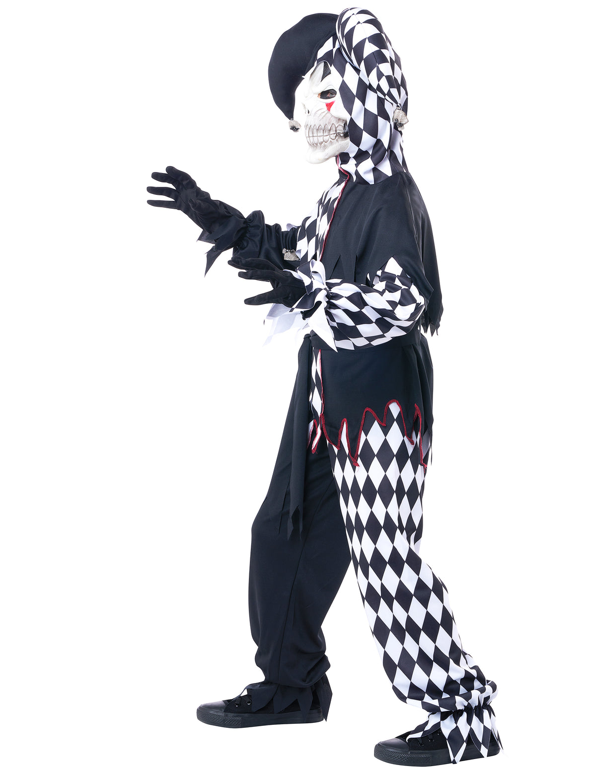 Vue de profil du déguisement joker diabolique pour enfant