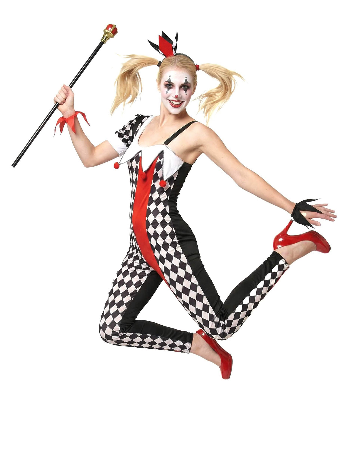 Enquadramento do disfarce de joker para mulher