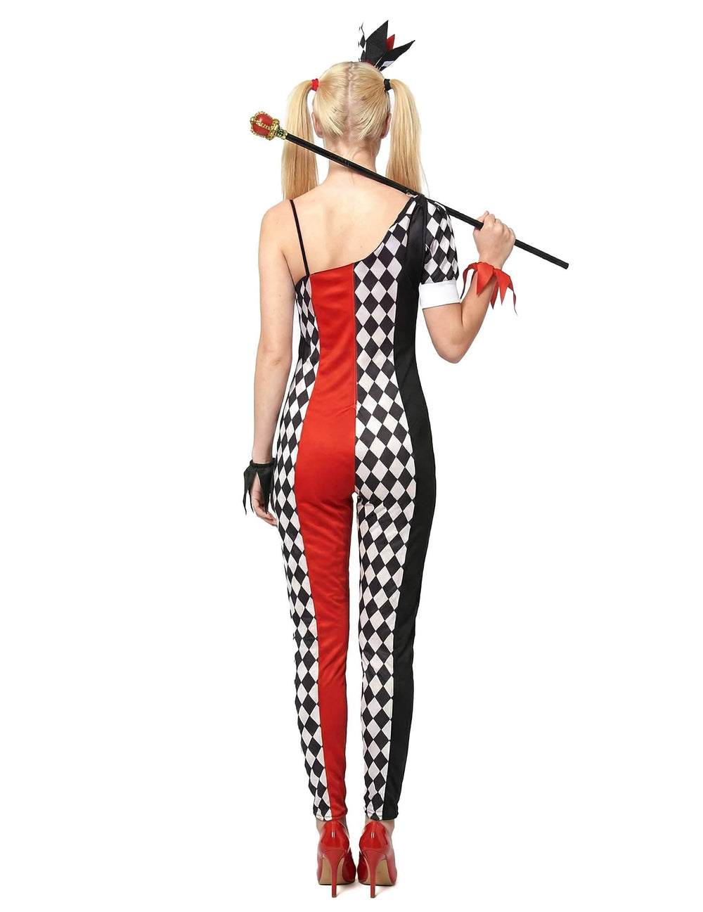 Vista de costas do fato de Joker para mulher