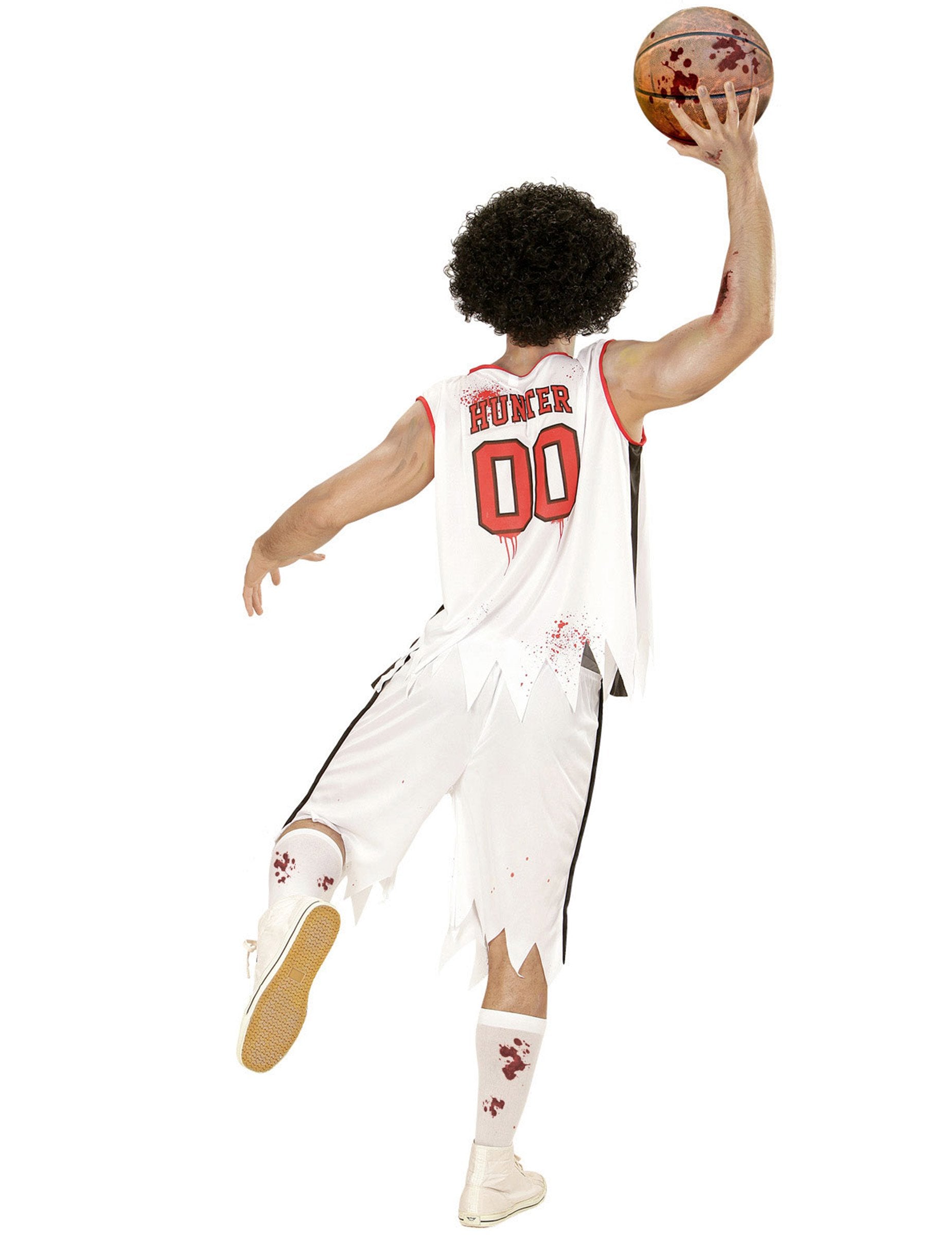 Vue de dos du déguisement joueur de basket zombie pour homme