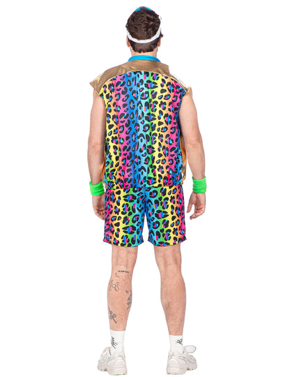 Fato kitsch de pantera multicolor para homem
