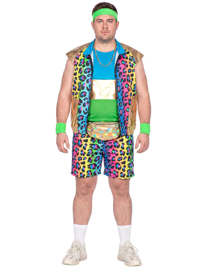 Fato kitsch de pantera multicolor para homem
