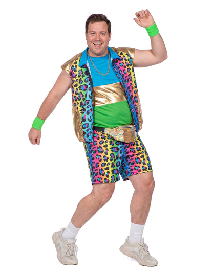 Fato kitsch de pantera multicolor para homem