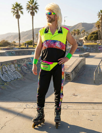 Disfarce kitsch anos 80 para homem