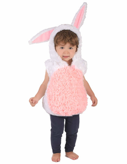 Déguisement lapin pour enfant blanc et rose sans manches