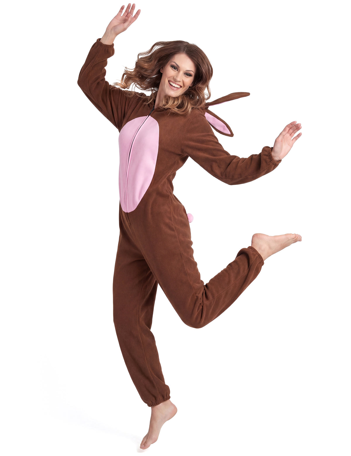Mise en situation dynamique du déguisement de lapin pour femme