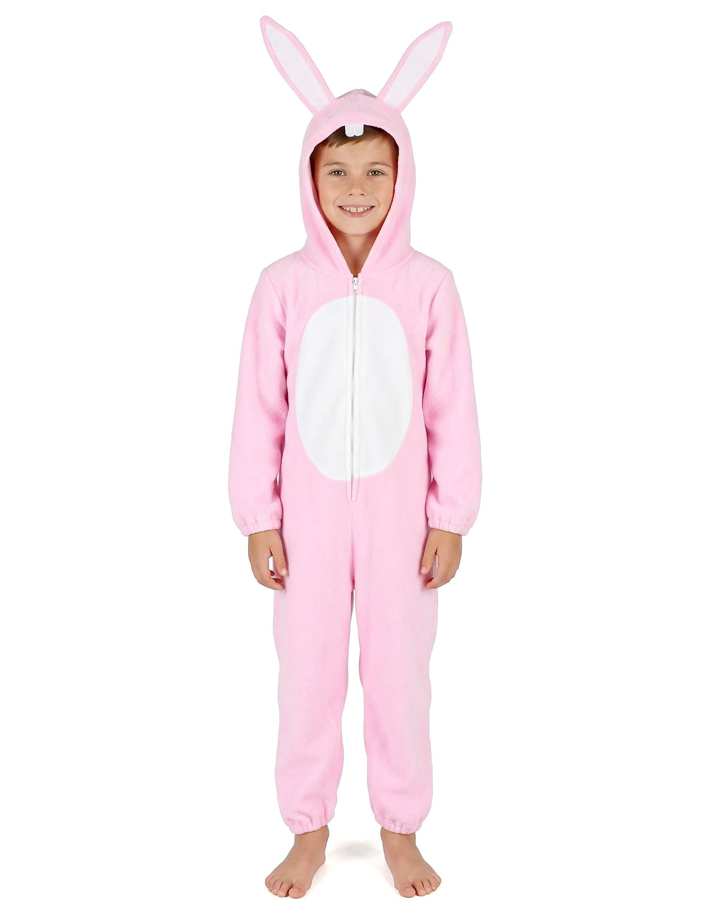Vue de face de la combinaison du déguisement de lapin pour enfant