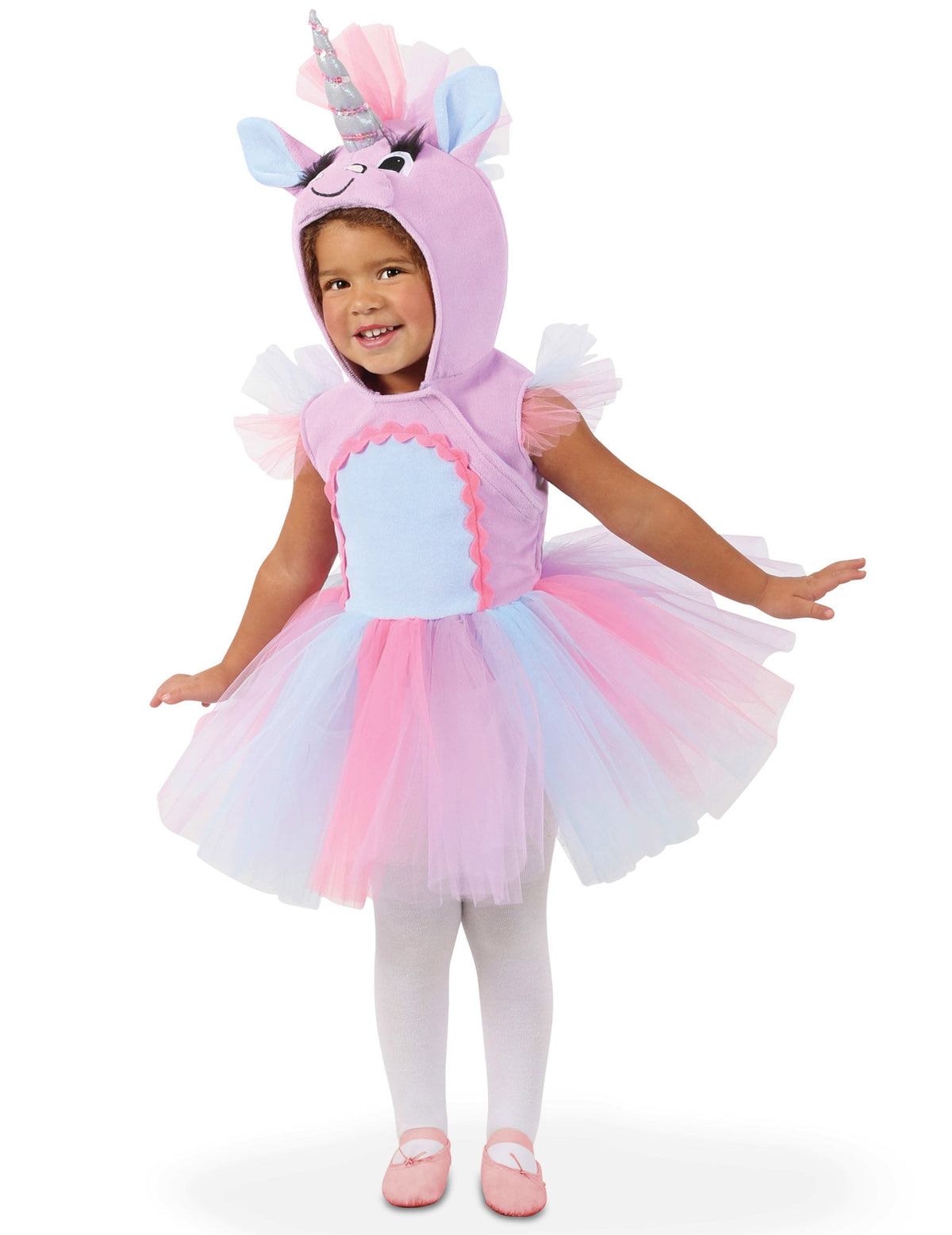 Déguisement licorne pastel pour bébé violet rose et bleu avec tutu et corne scintillante