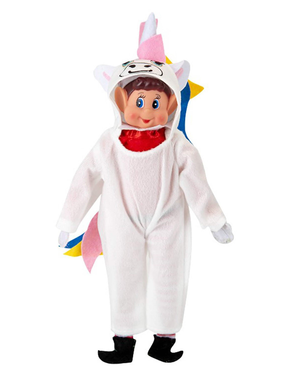 Fato de unicórnio para boneca duende traquina branco com corno cor de rosa