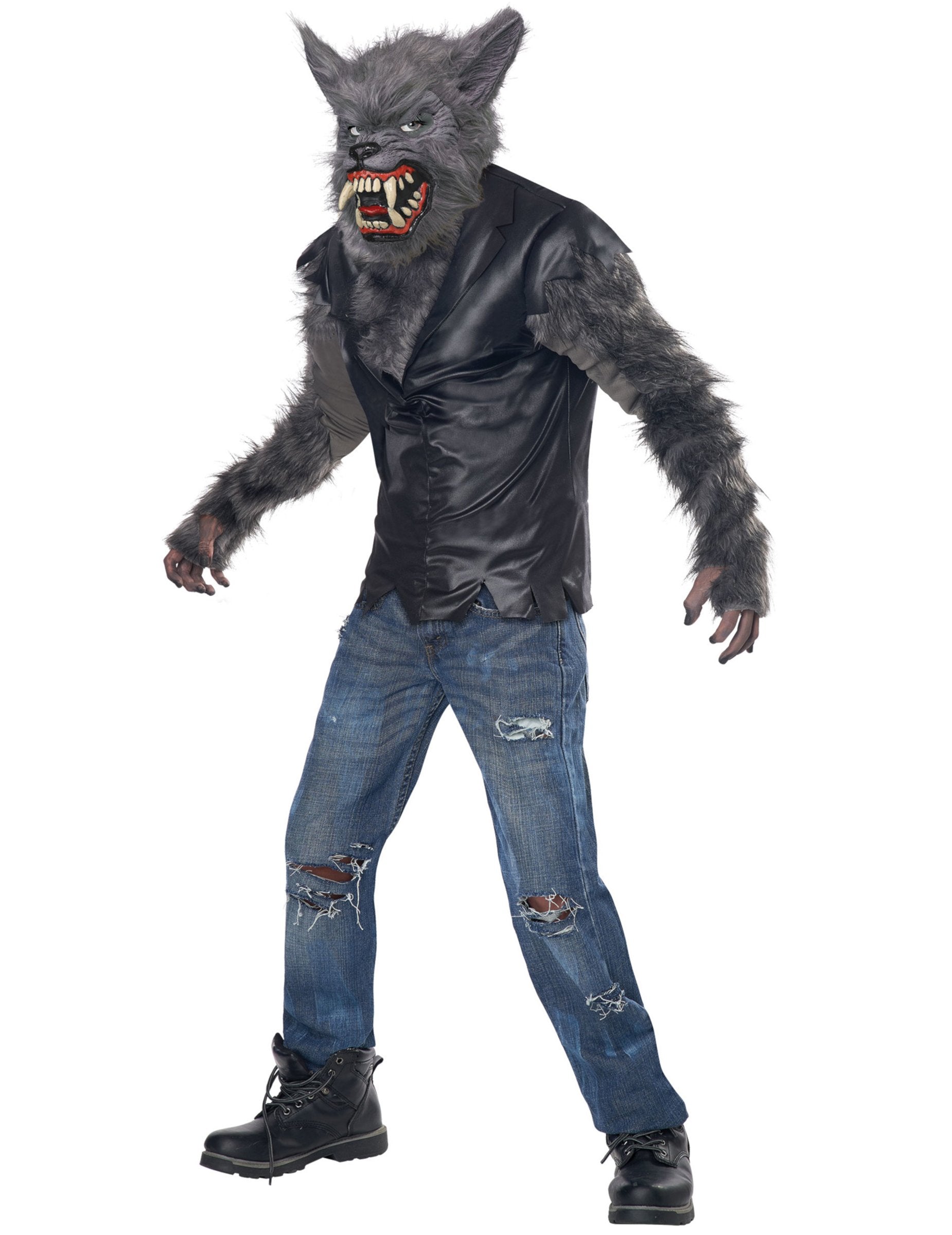 Déguisement loup garou perfecto luxe pour enfant gris et noir