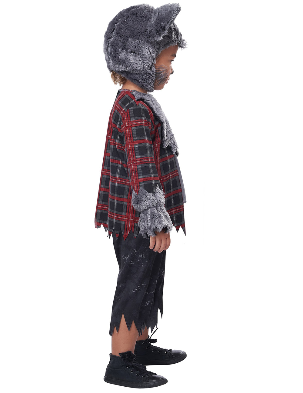 Vue de profil du déguisement loup garou luxe pour garçon