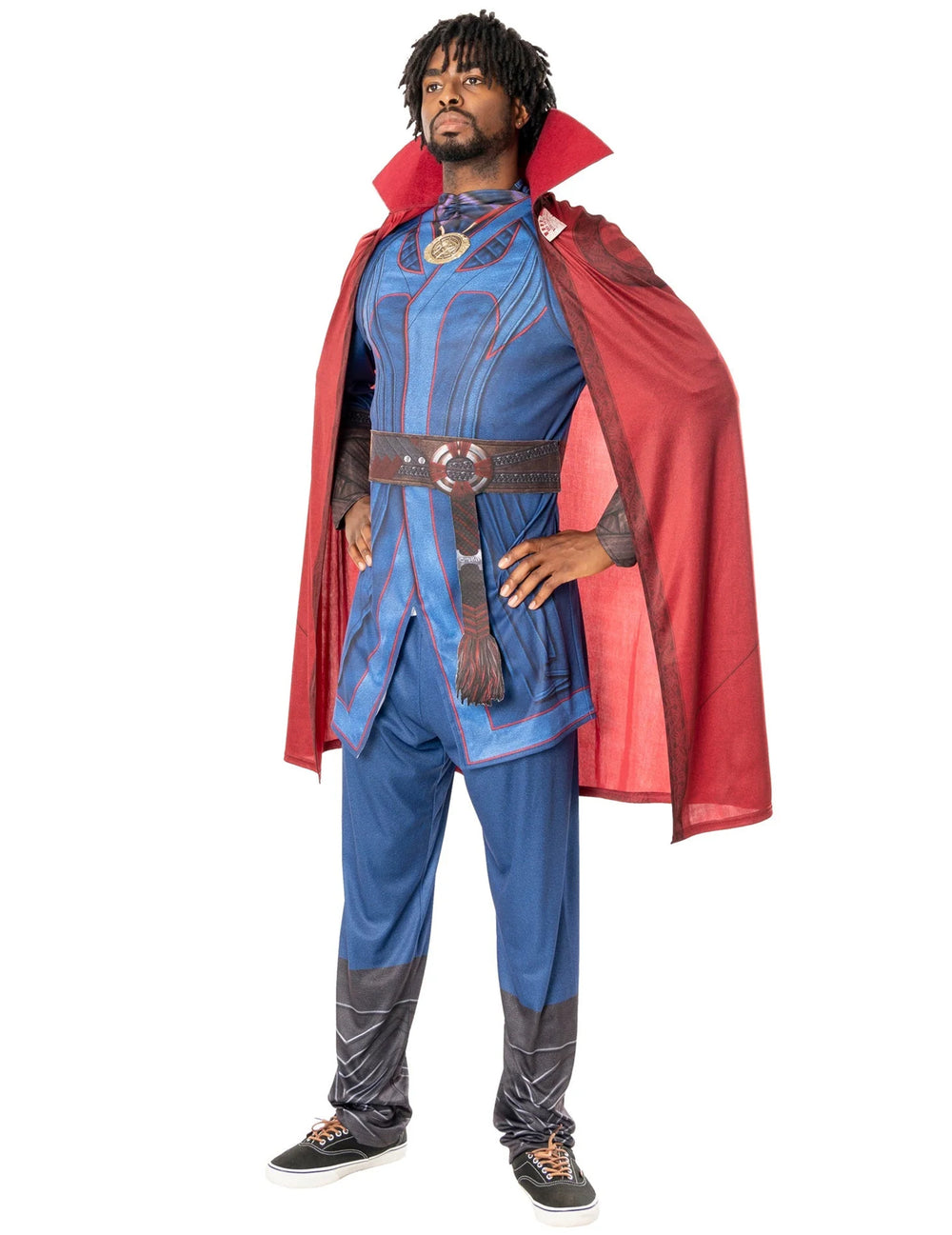 Déguisement luxe Doctor Strange pour adulte bleu et rouge avec cape