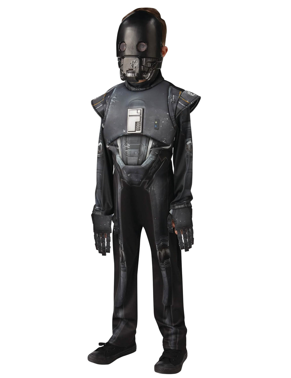 Fato de luxo K-2SO Star Wars Rogue One para criança preto e cinzento com máscara