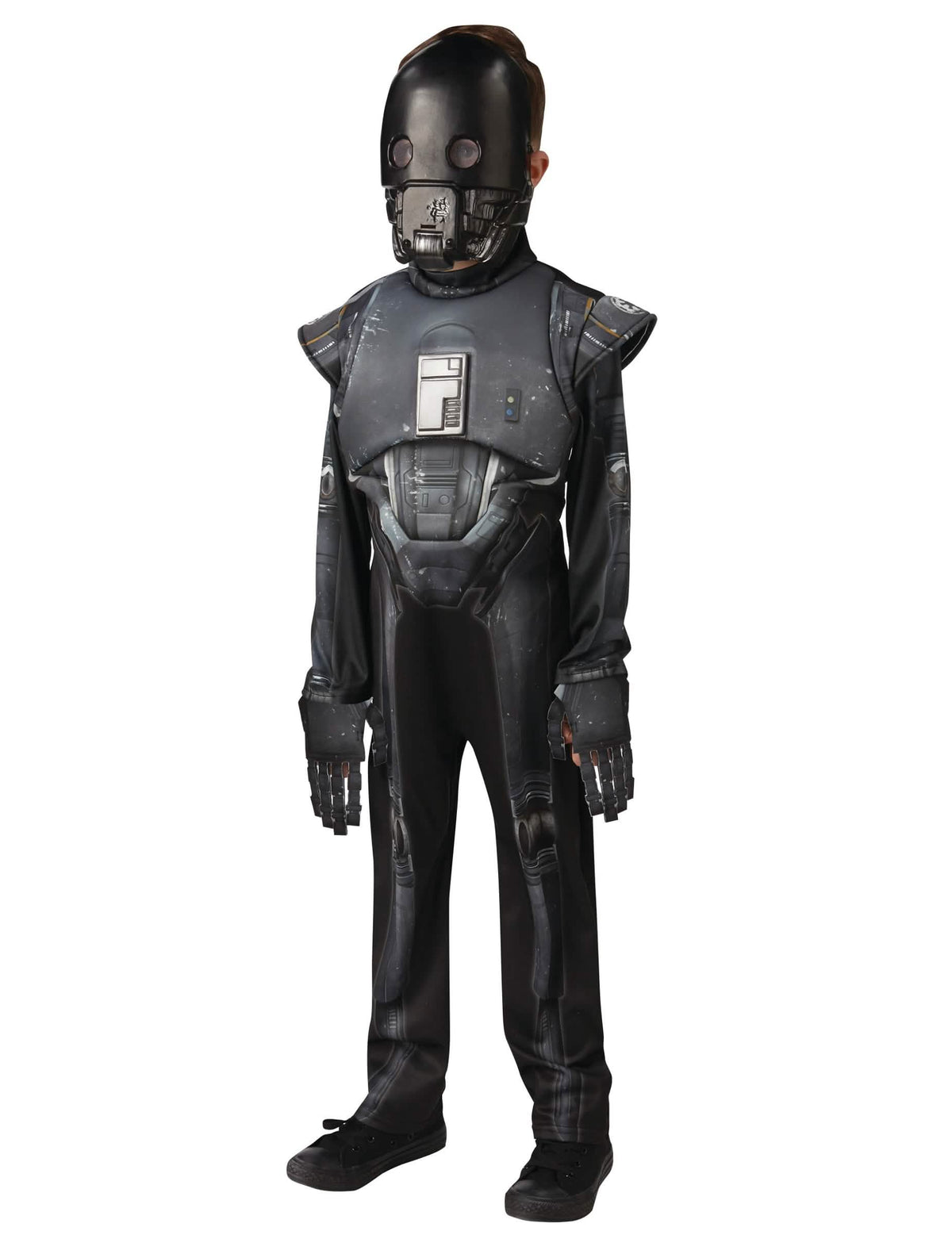 Fato de luxo K-2SO Star Wars Rogue One para criança preto e cinzento com máscara