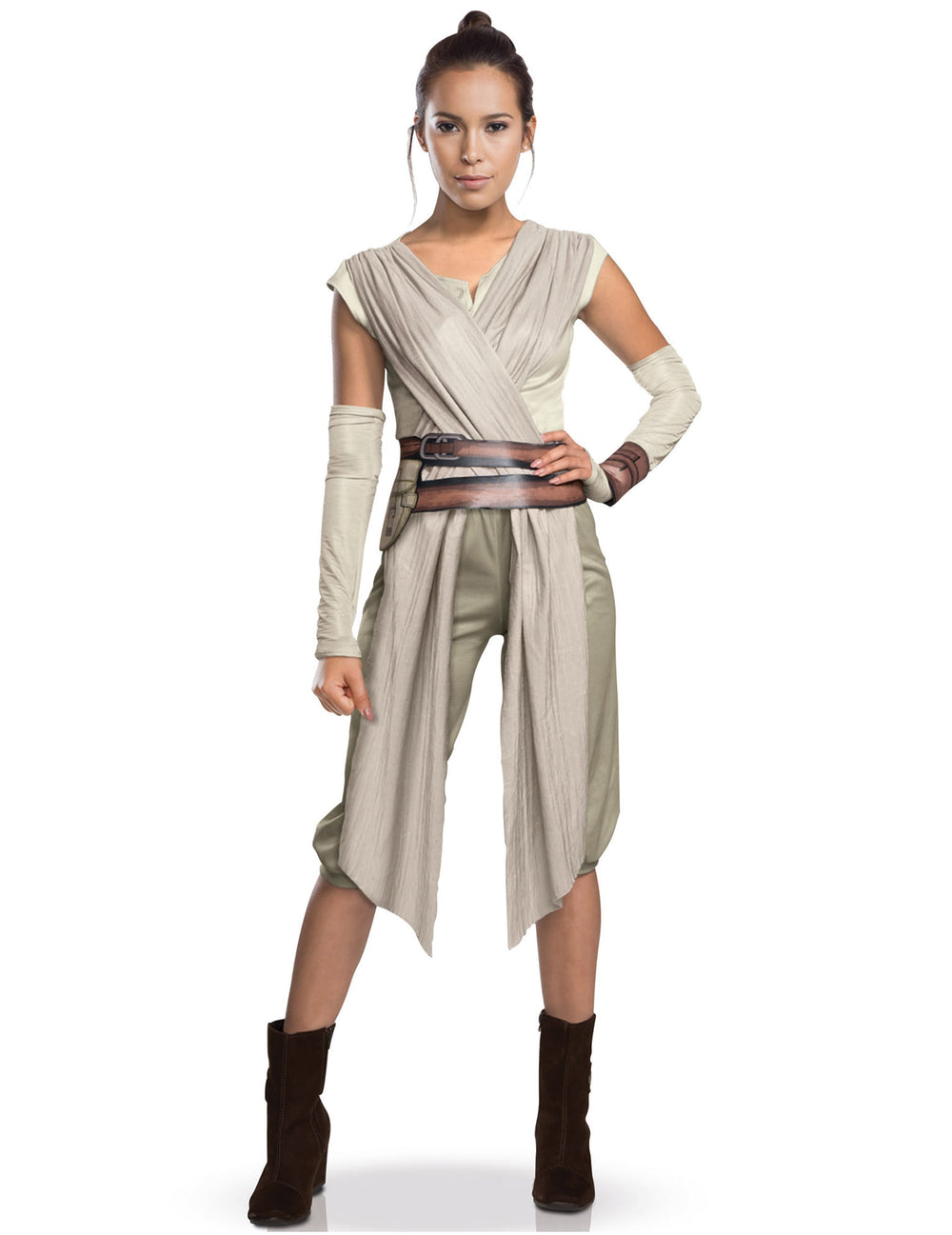 Déguisement luxe Rey Star Wars VII™ pour femme beige et marron avec manchettes