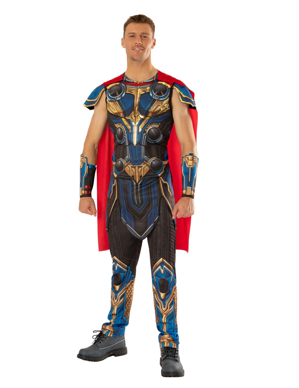 Déguisement luxe Thor Love and Thunder™ pour adulte bleu et or avec cape rouge