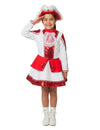 Fato de majorette em gabardine vermelha para menina