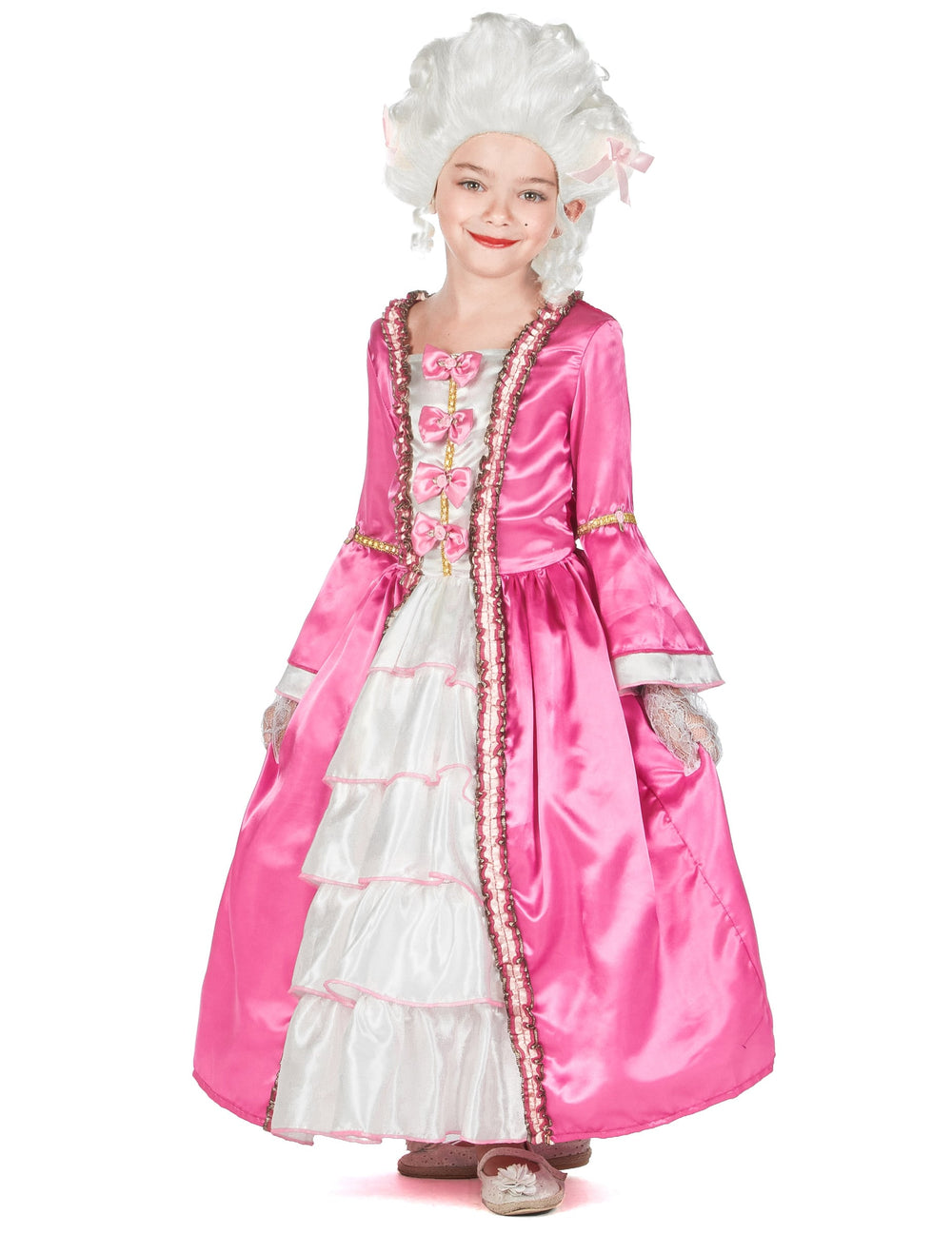 Déguisement de Marie-Antoinette pour enfant rose et blanc