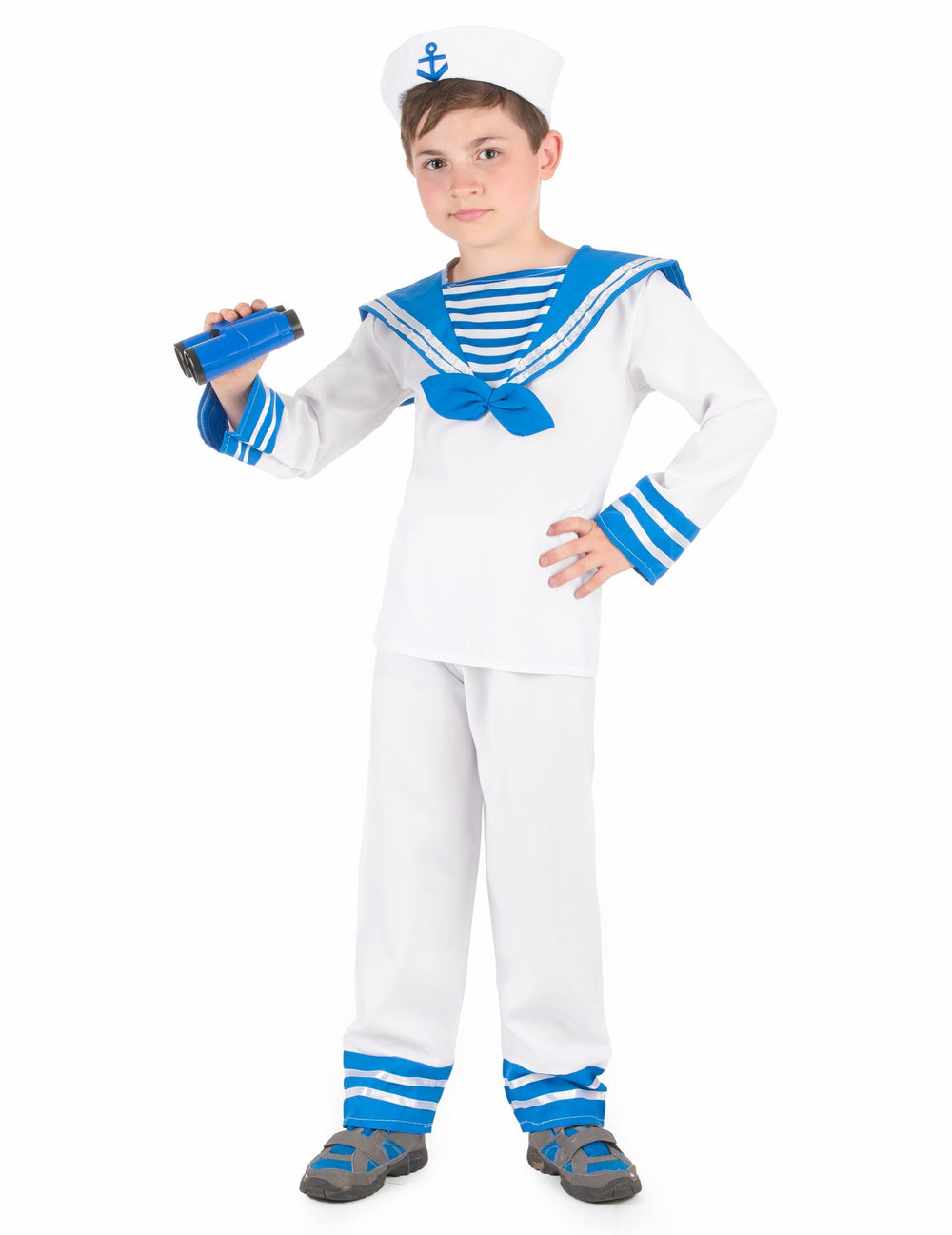 Déguisement de marin pour garçon bleu et blanc avec béret