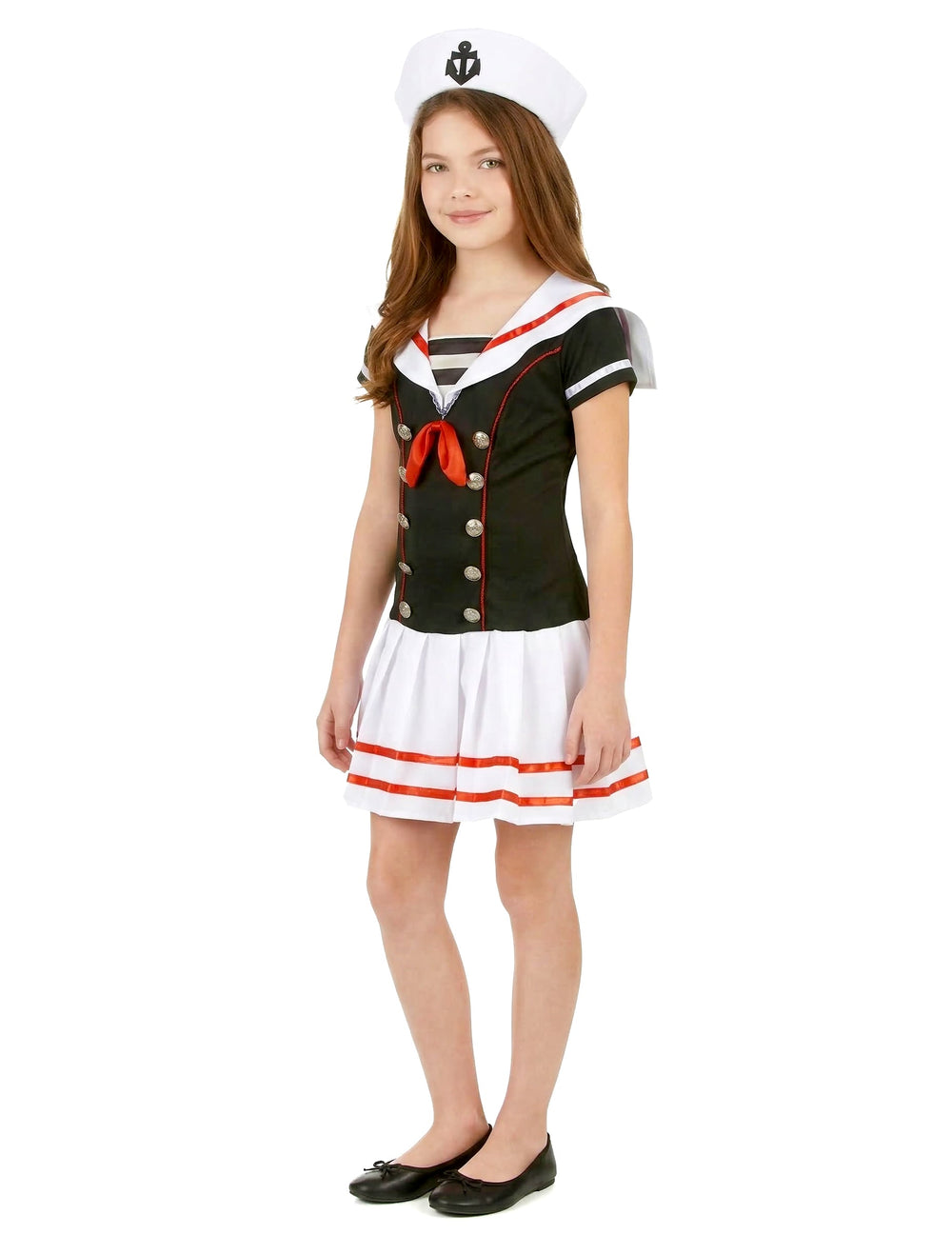 Vue de profil du déguisement marin pour fille