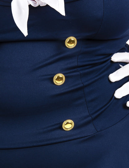 Disfarce de marinheiro luxuoso e sexy para mulheres tamanho grande