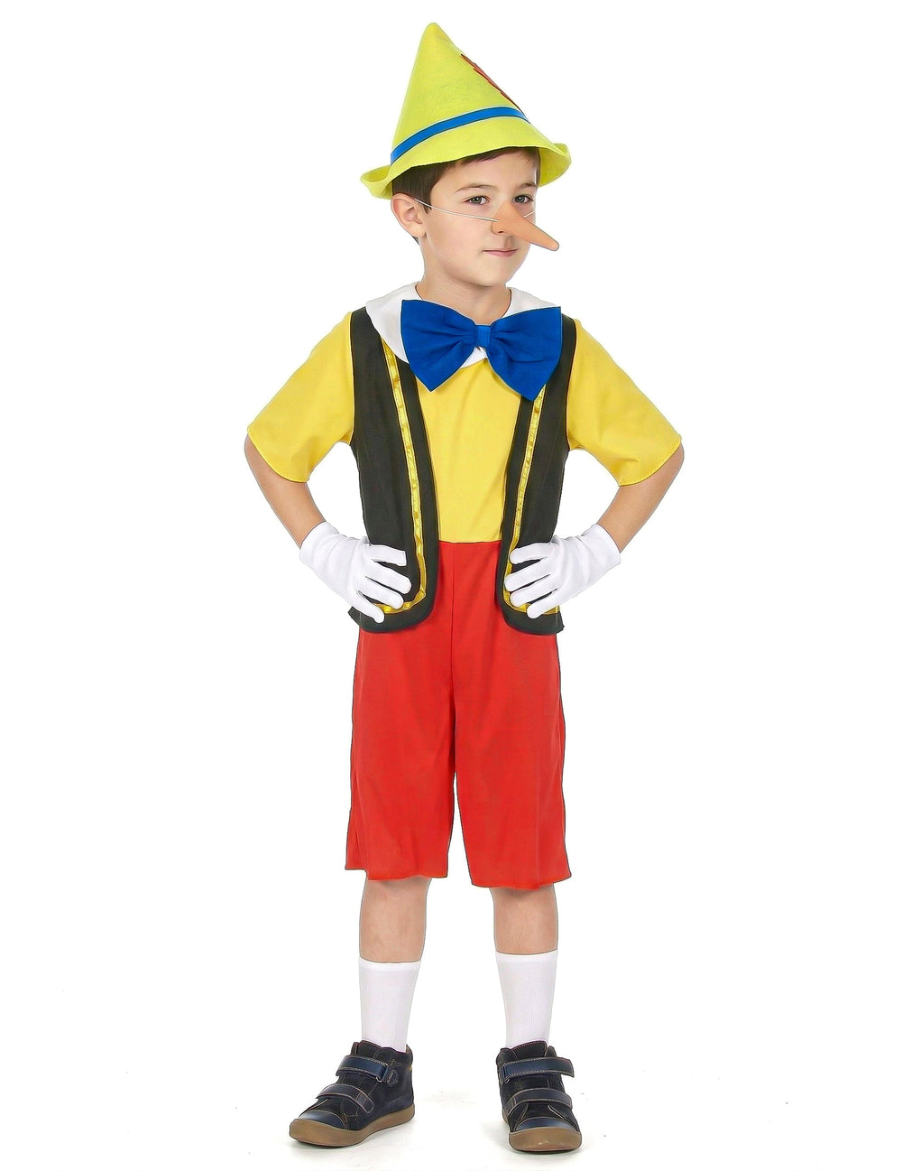 Vue d'ensemble du déguisement de marionnette petit menteur pour garçon
