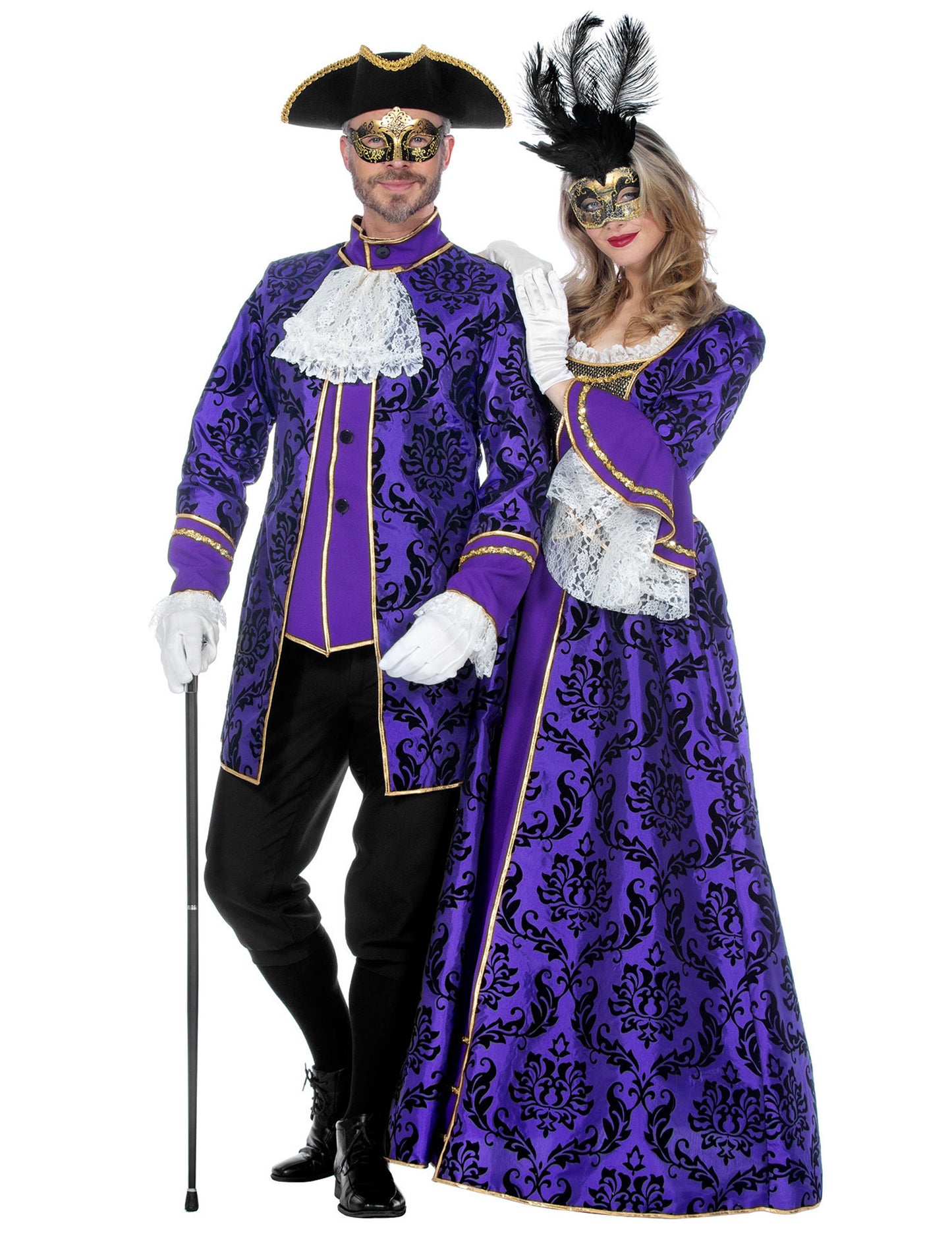 Fato de marquês barroco roxo luxuoso para homem