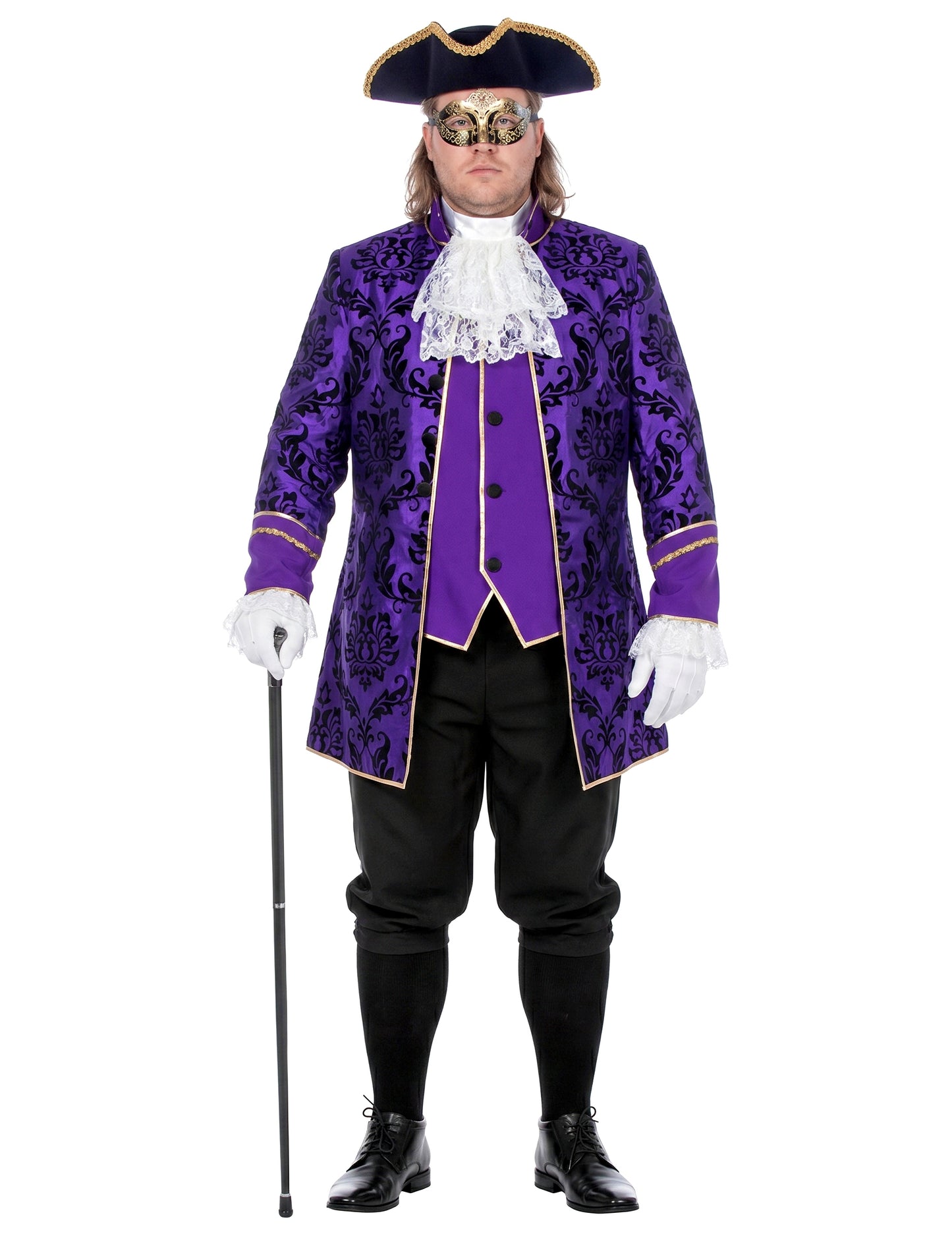 Fato de marquês barroco roxo luxuoso para homem