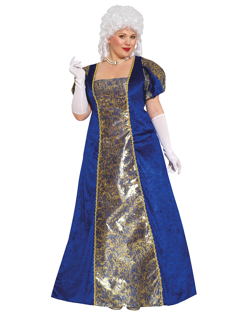 Déguisement de marquise pour femme bleue et dorée