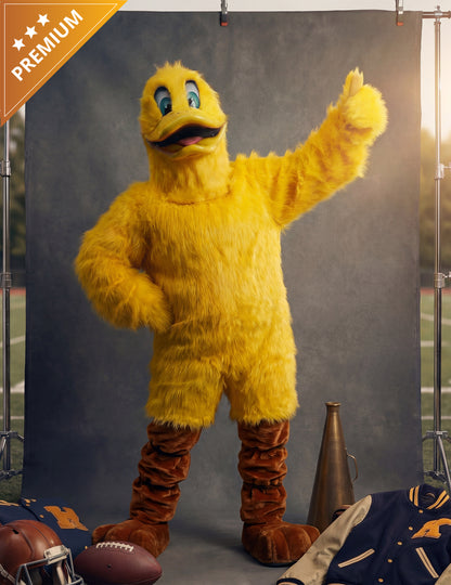 Disfarce de mascote pato amarelo para adulto