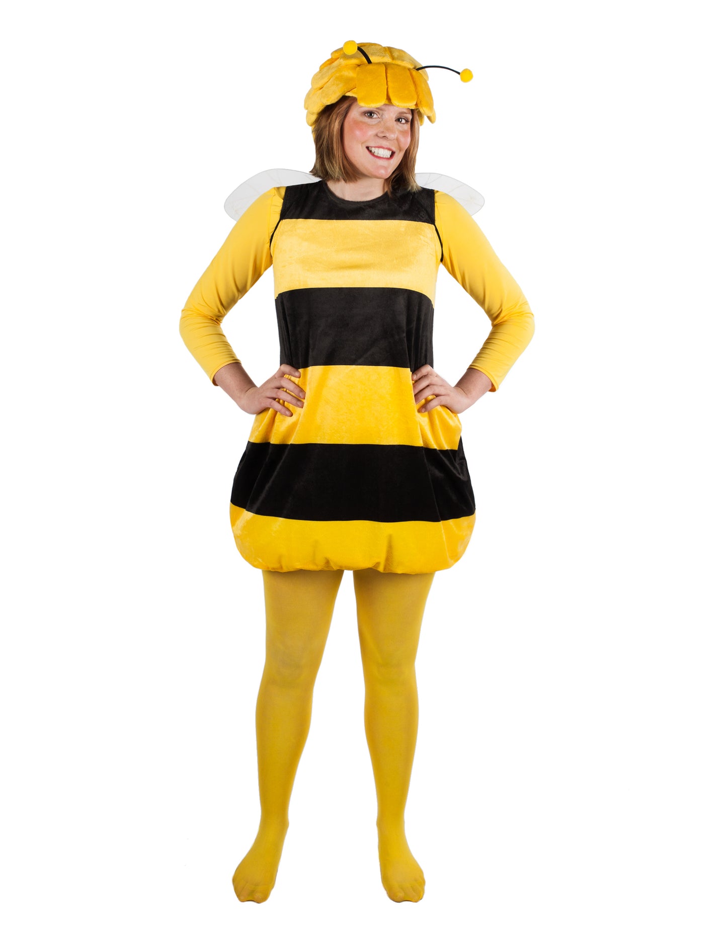 Déguisement Maya l'Abeille pour adulte jaune et noir à rayures