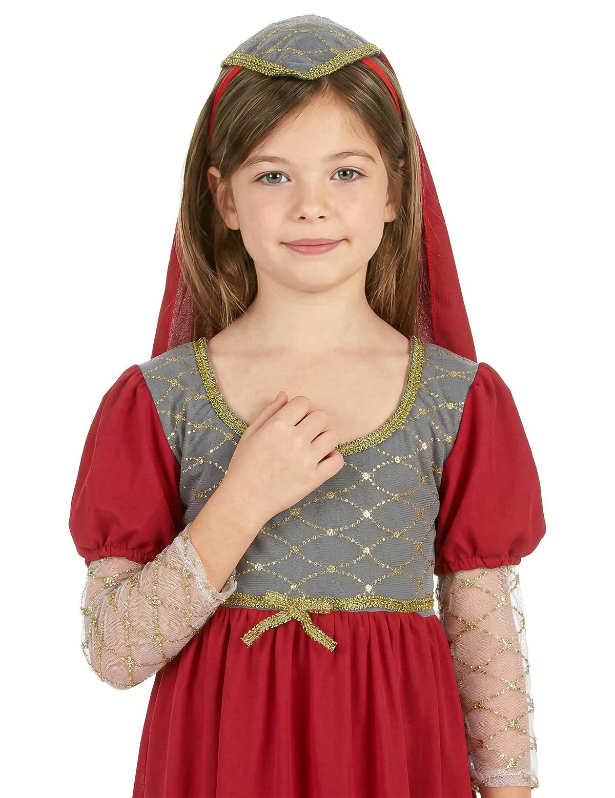 Gros plan sur le haut du déguisement médiéval pour fille