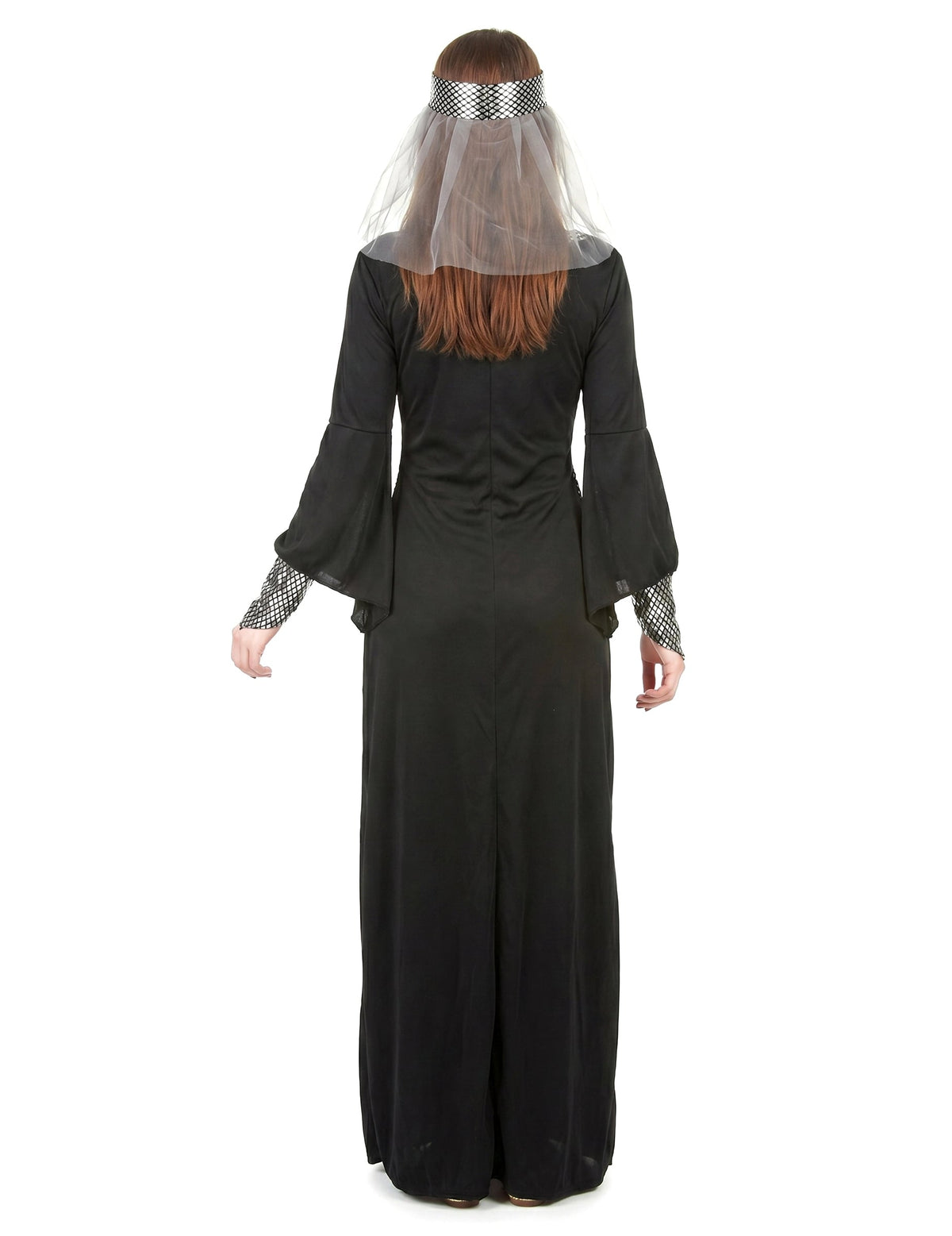 Disfarce medieval preto mulher