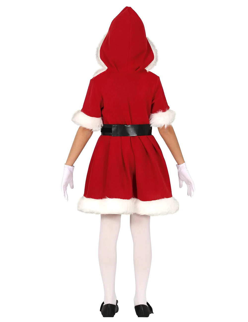 Vue de dos du déguisement mère Noël à capuche